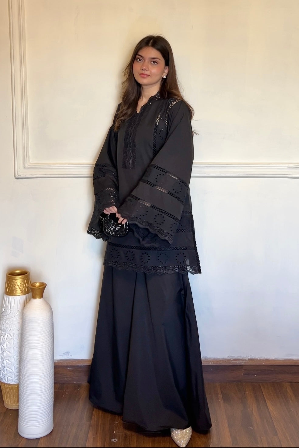 CLASSIC BLACK CHIKANKARI 2-PC SET