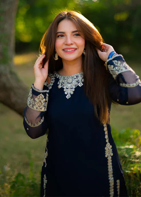 winter - janan  - 3pc Embroidered Dress