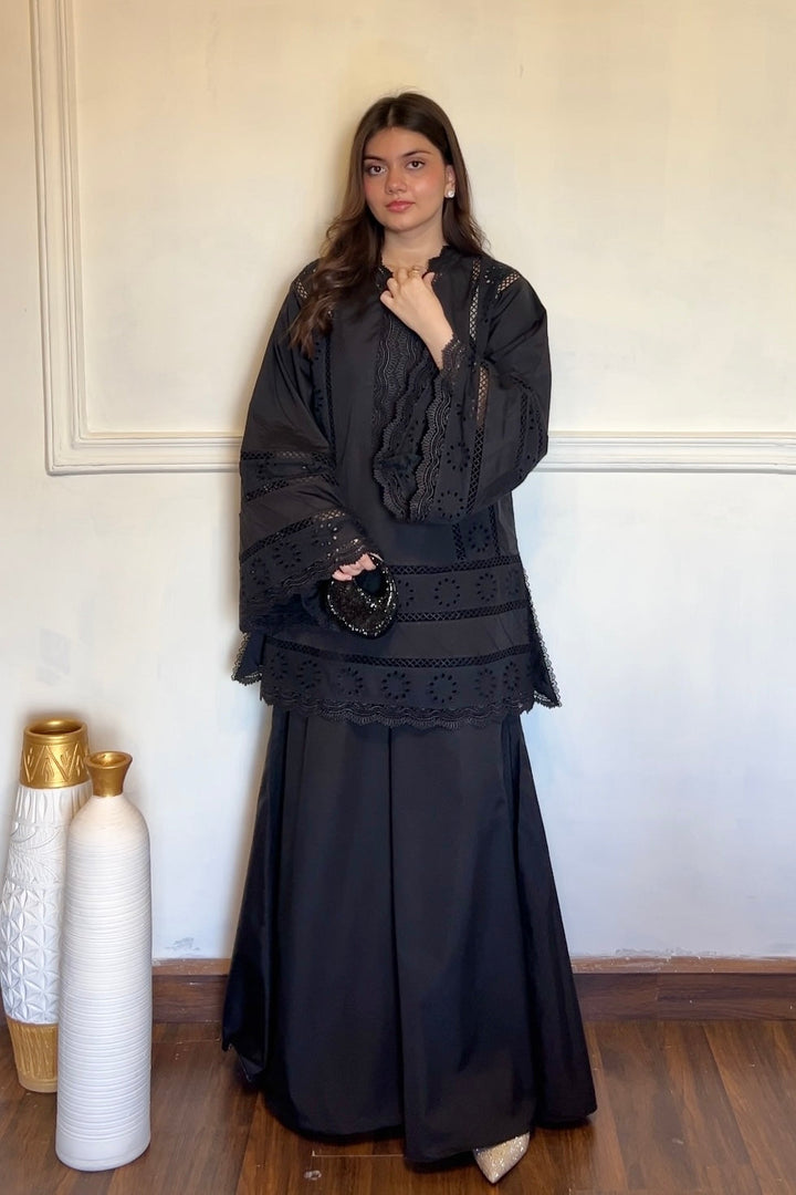 CLASSIC BLACK CHIKANKARI 2-PC SET