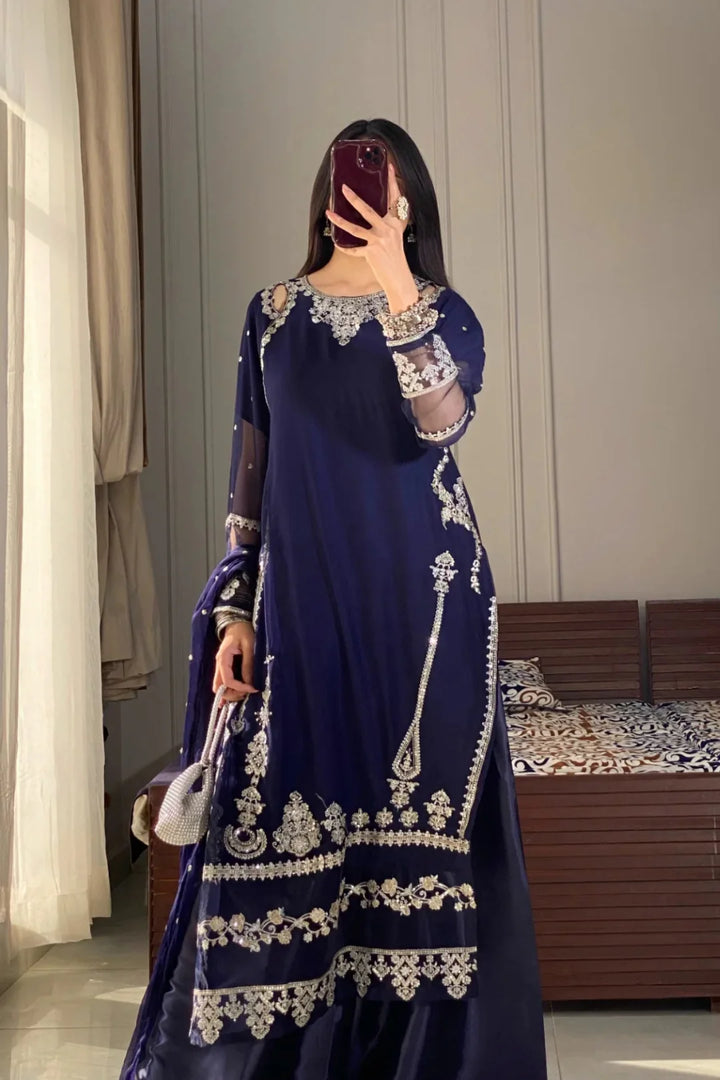 winter - janan  - 3pc Embroidered Dress