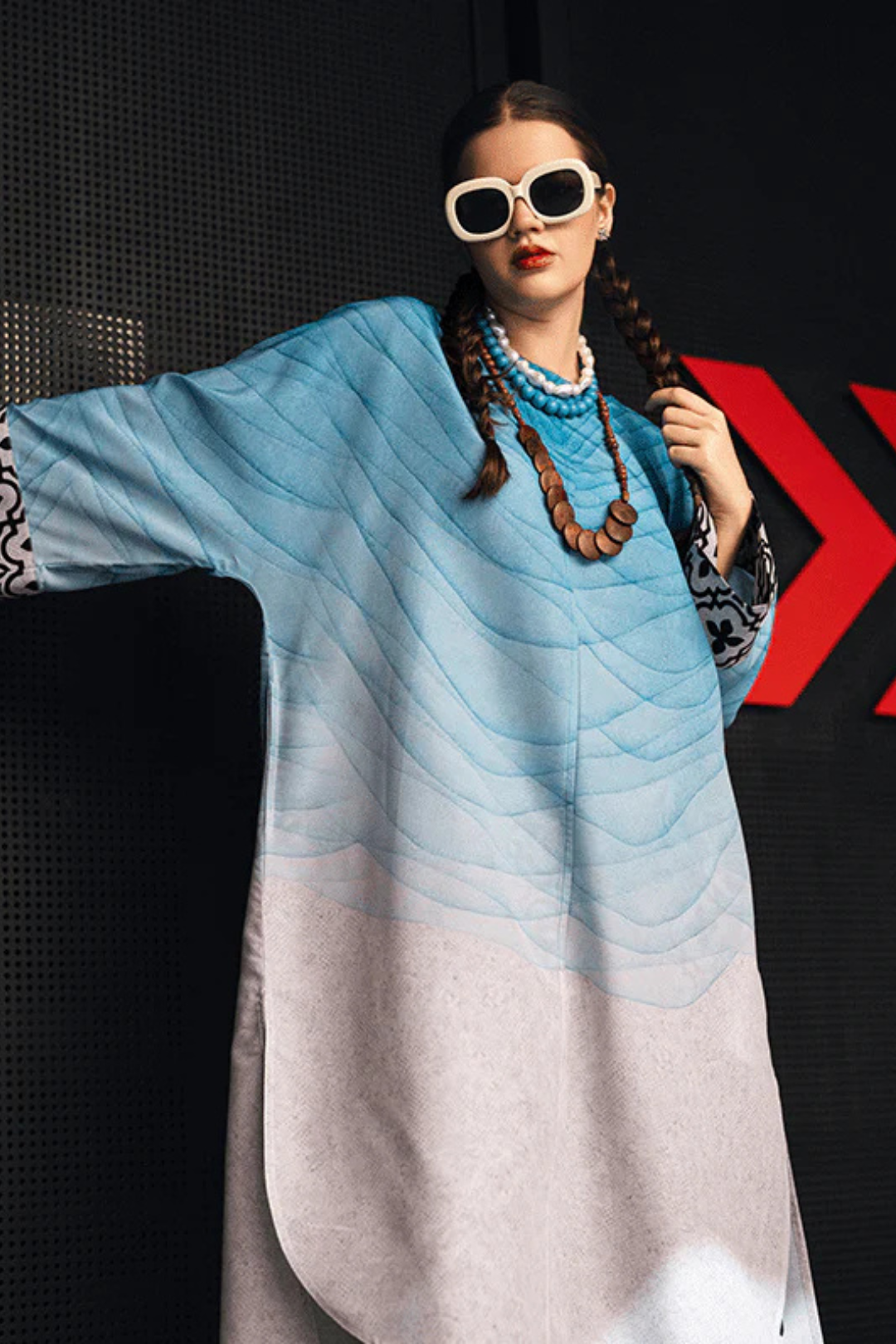 Aqua stitched 2 pcs