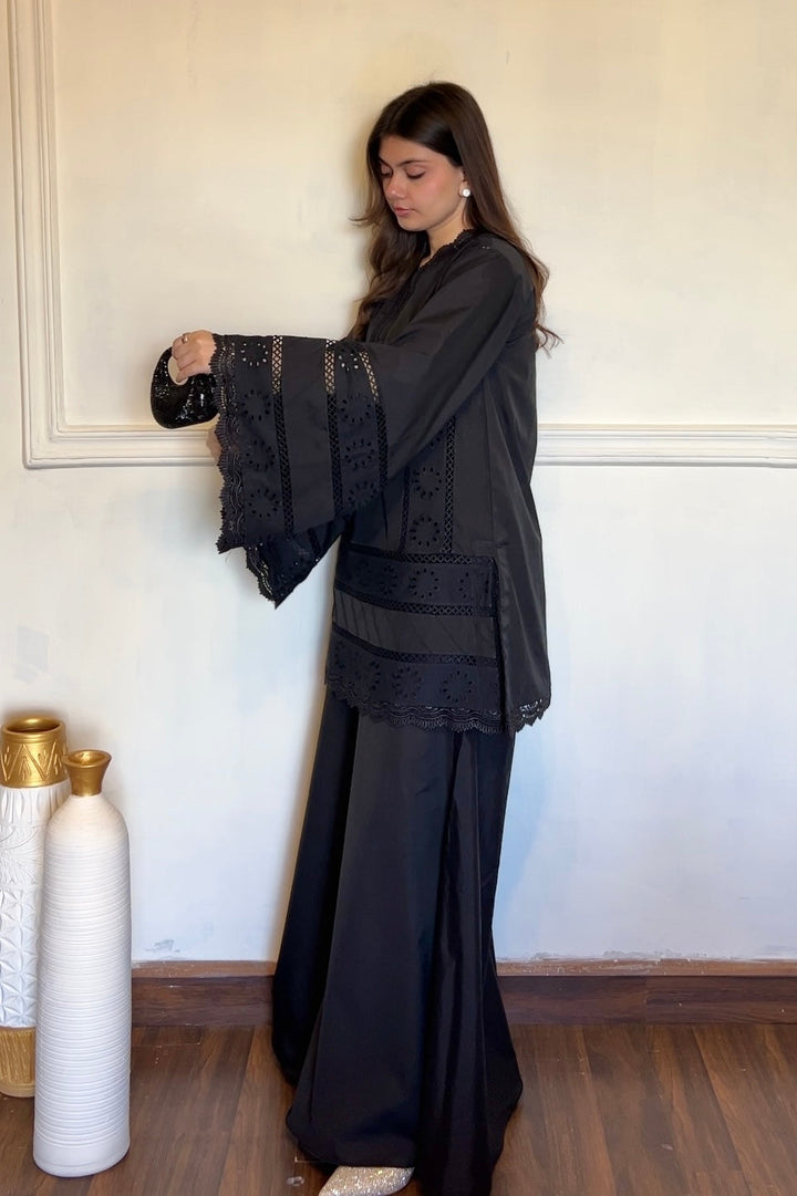 CLASSIC BLACK CHIKANKARI 2-PC SET
