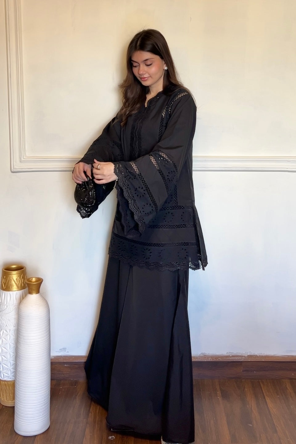 CLASSIC BLACK CHIKANKARI 2-PC SET