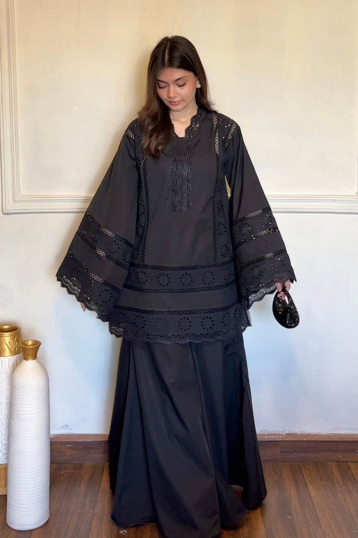 CLASSIC BLACK CHIKANKARI 2-PC SET