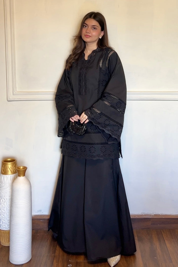 CLASSIC BLACK CHIKANKARI 2-PC SET