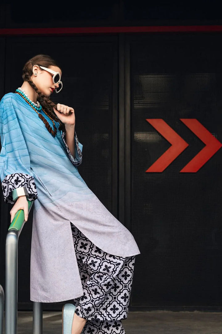 Winter - Aqua - 2Pc Printed Dress