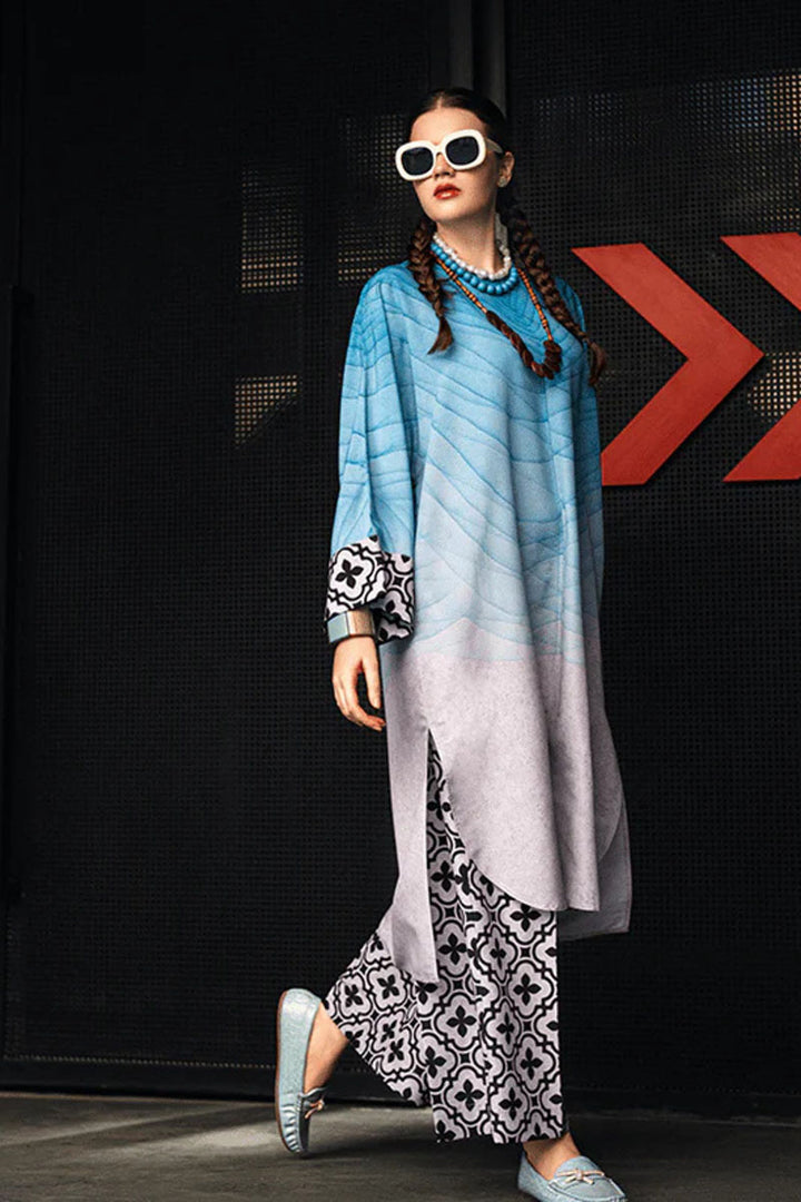 Winter - Aqua - 2Pc Printed Dress