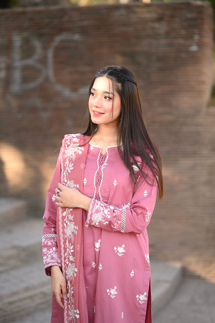 Winter - Blush - 3Pc Embroidered Dress