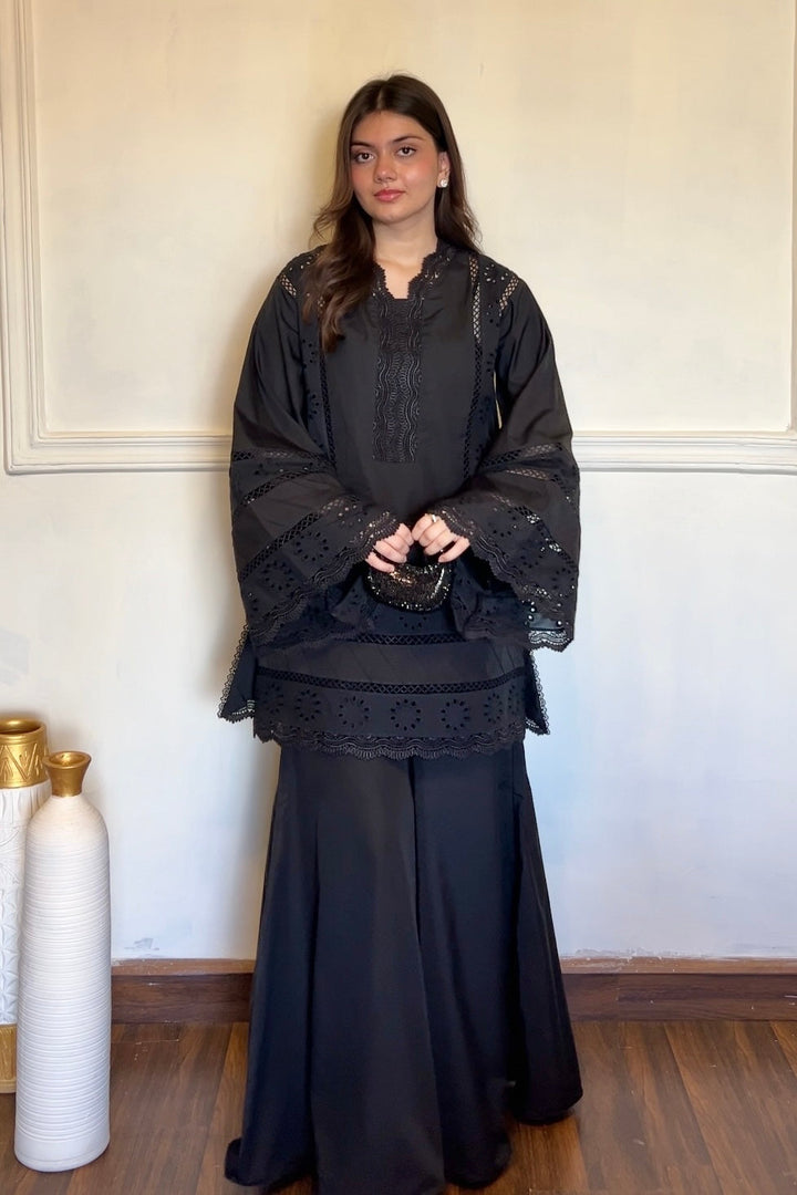 CLASSIC BLACK CHIKANKARI 2-PC SET