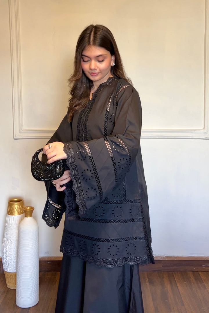 CLASSIC BLACK CHIKANKARI 2-PC SET