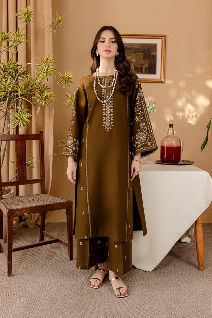 Winter - Green - 2Pc Embroidered Dress