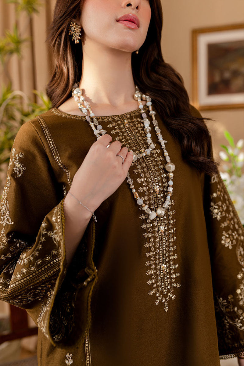 Winter - Green - 2Pc Embroidered Dress