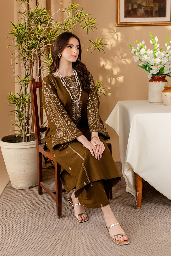Winter - Green - 2Pc Embroidered Dress