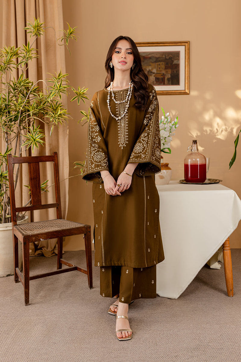 Winter - Green - 2Pc Embroidered Dress
