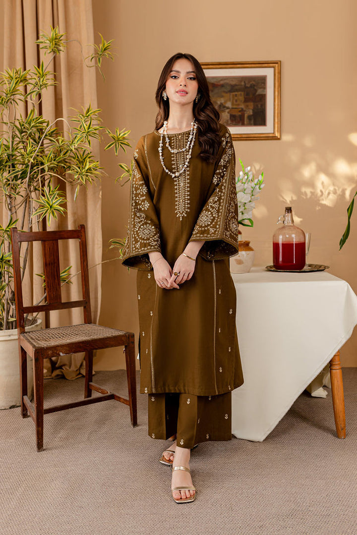 Winter - Green - 2Pc Embroidered Dress