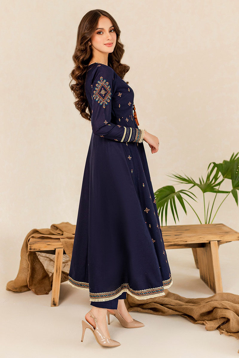 Winter - Hreem Blue - 2Pc Embroidered Dress