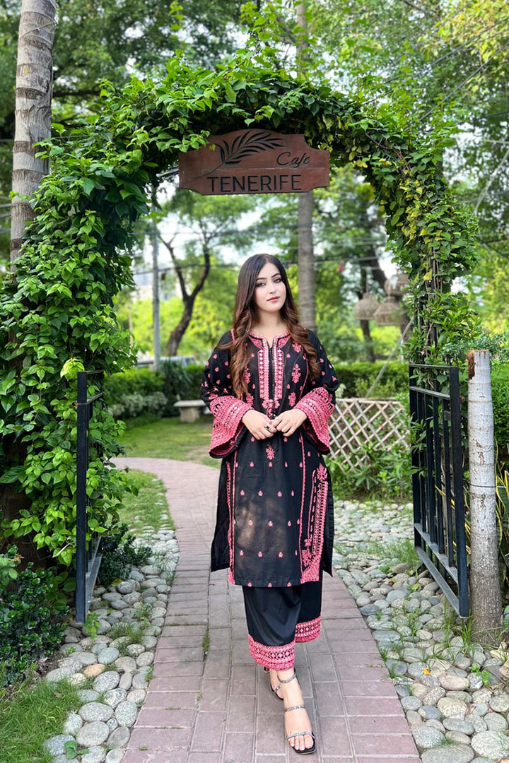 Winter - Midnight Rose - 2Pc Embroidered Dress