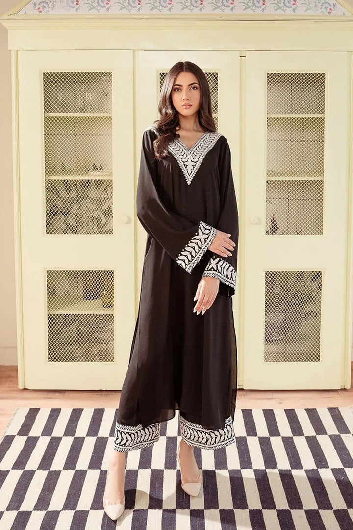Winter - Noir - 2Pc Embroidered Dress