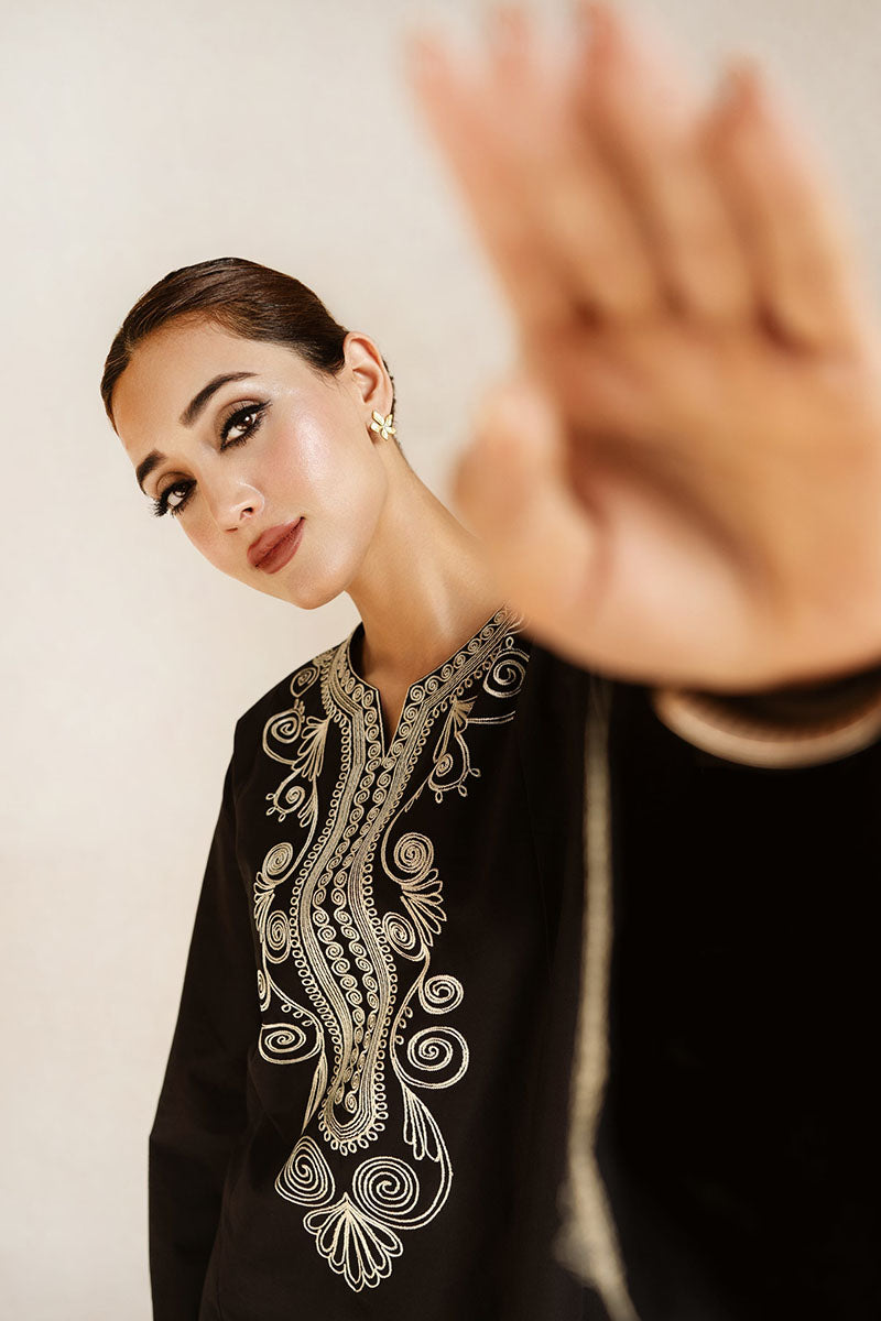 Winter - Noir - 2Pc Embroidered Dress