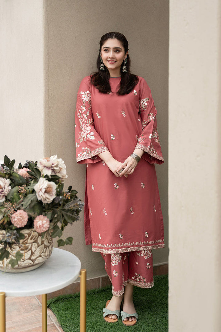 Winter - Peach Villa - 2Pc Embroidered Dress
