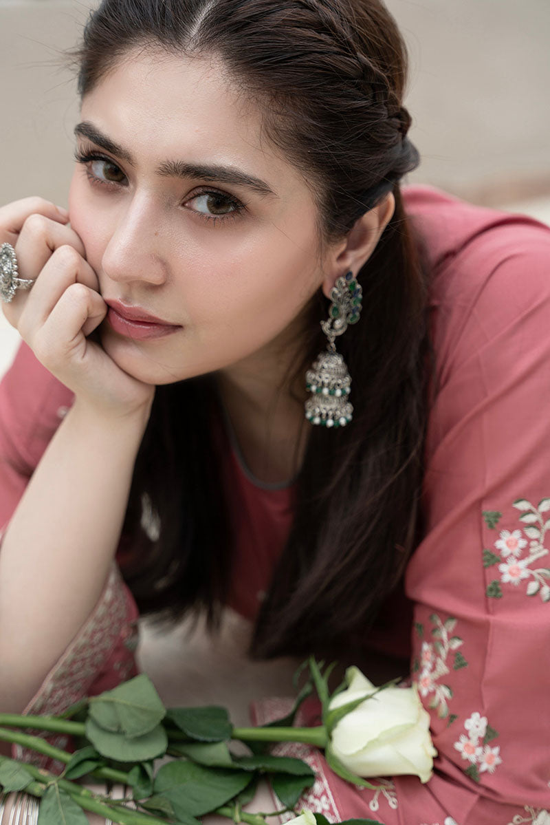 Winter - Peach Villa - 2Pc Embroidered Dress