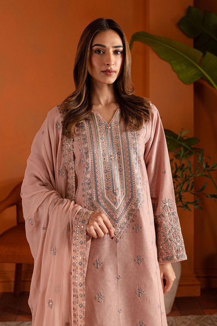 Winter - Pink Lotus - 3Pc Embroidered Dress