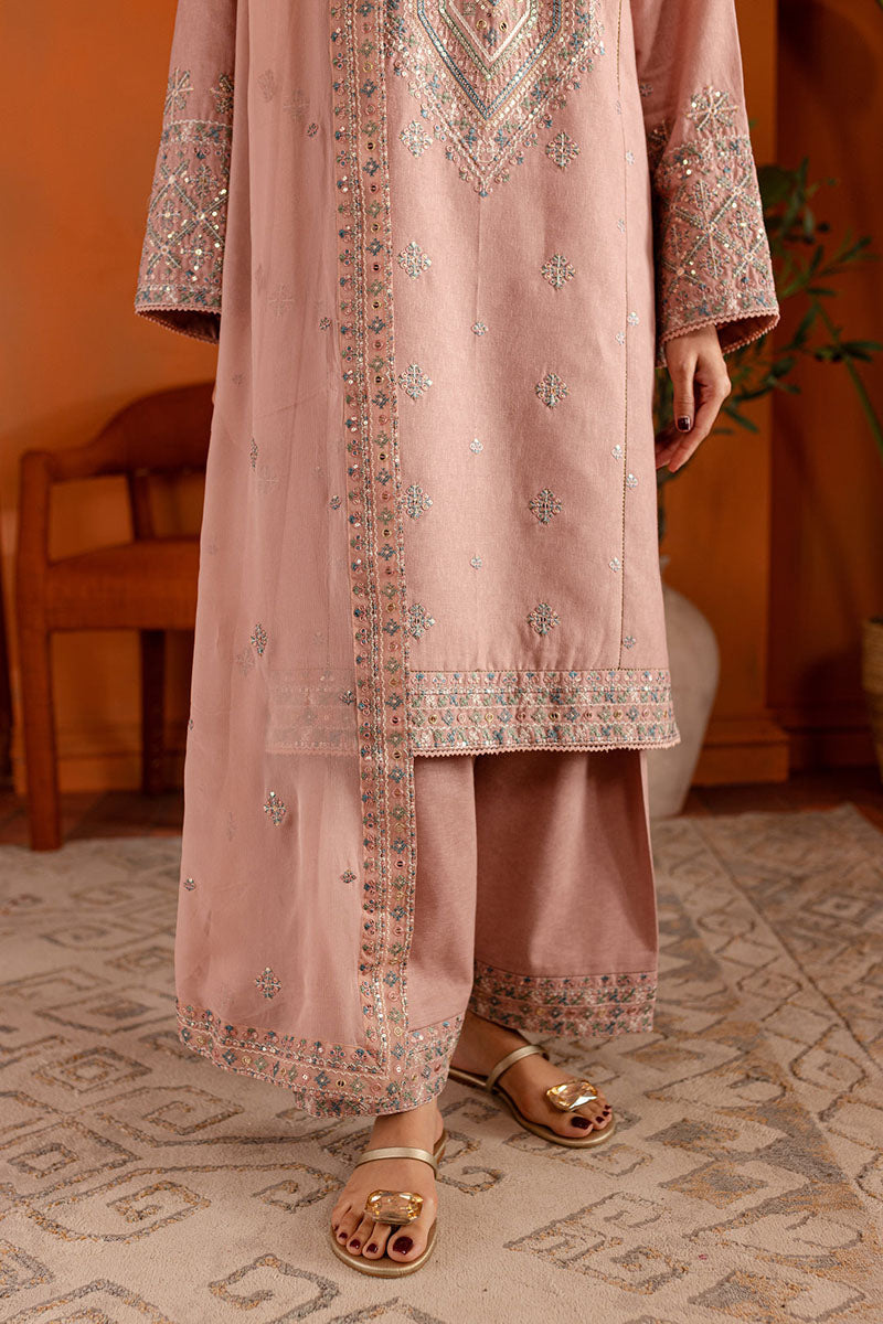 Winter - Pink Lotus - 3Pc Embroidered Dress