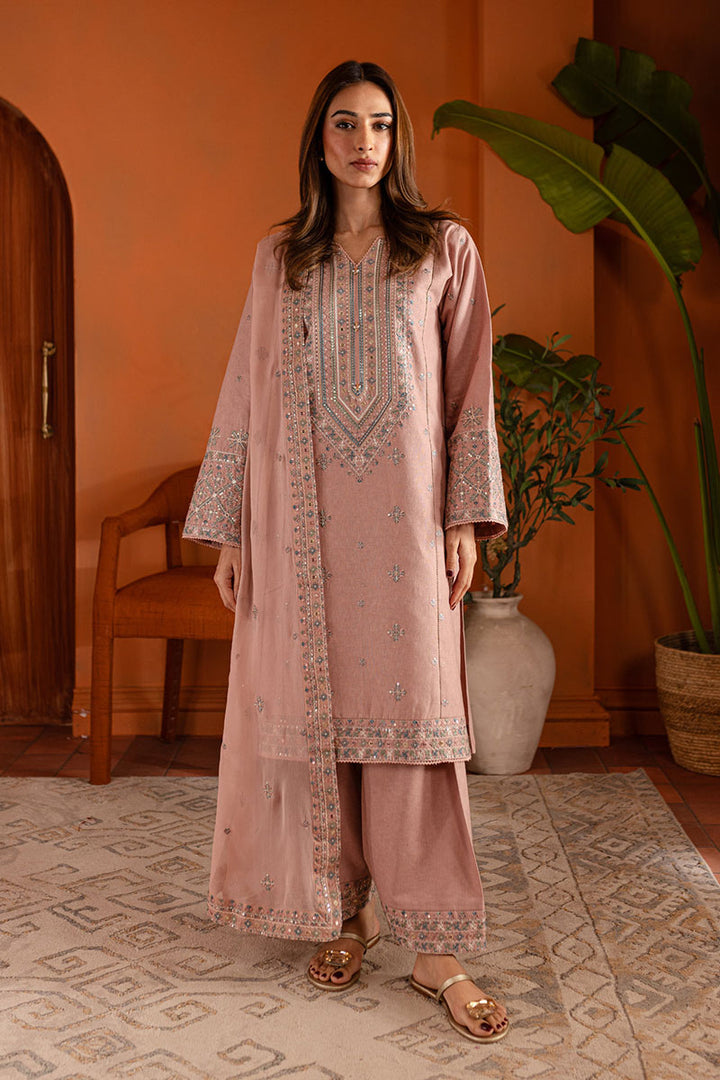 Winter - Pink Lotus - 3Pc Embroidered Dress