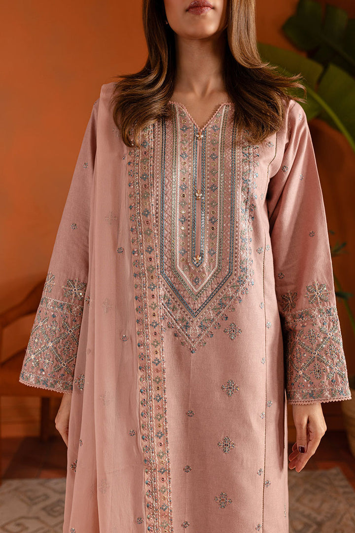 Winter - Pink Lotus - 3Pc Embroidered Dress