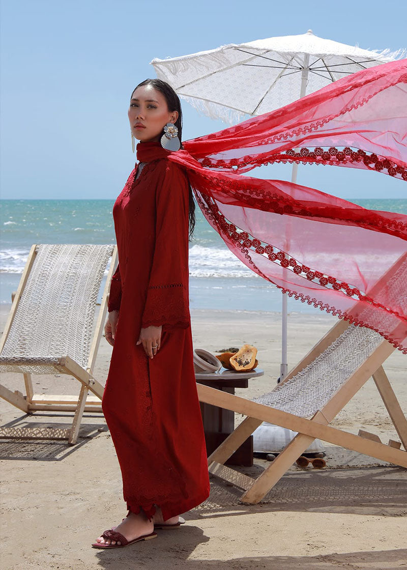 Winter - Red Luxury - 3Pc Embroidered Dress