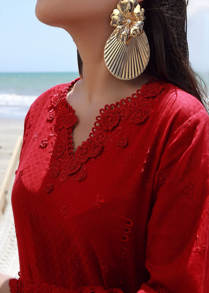 Winter - Red Luxury - 3Pc Embroidered Dress