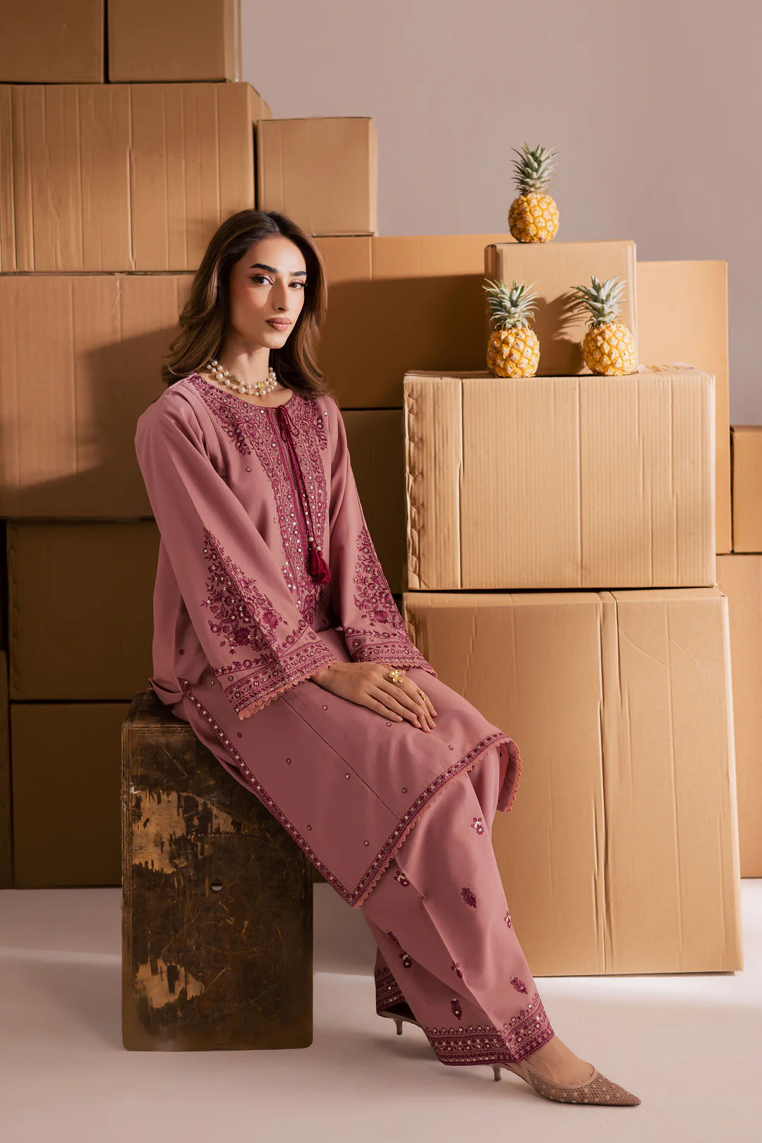 Roop 2Pc - Embroidered WINTER COTTON Dress