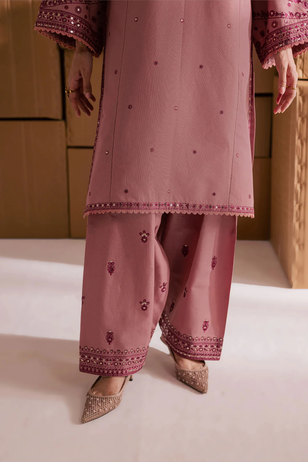Roop 2Pc - Embroidered WINTER COTTON Dress