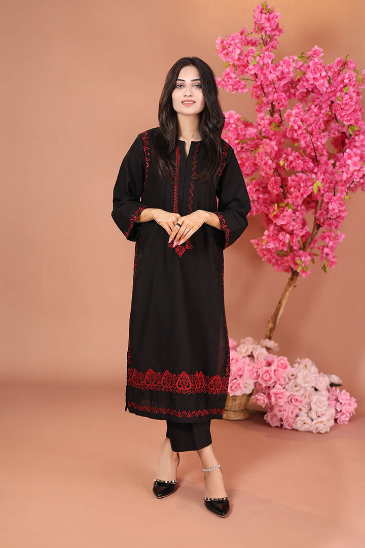 Winter - Shadow - 2Pc Embroidered Dress