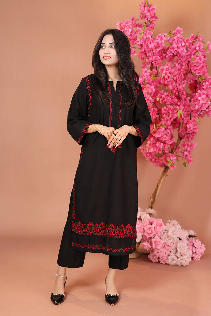 Winter - Shadow - 2Pc Embroidered Dress