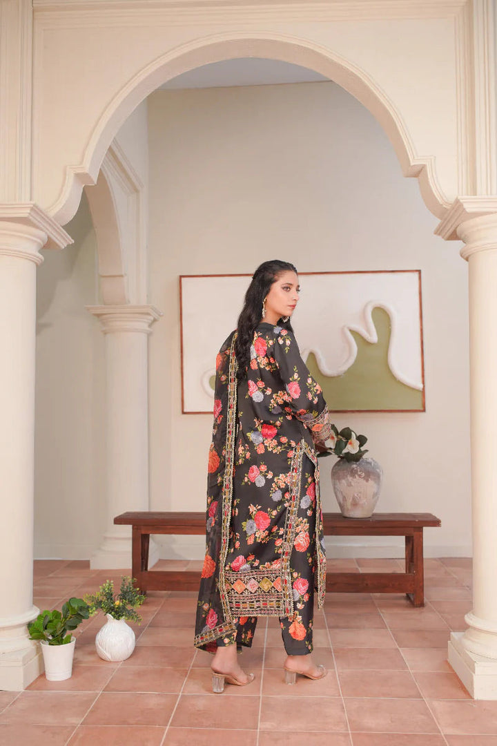 Winter - Luxury Silk Dress - 3Pc Printed Dress