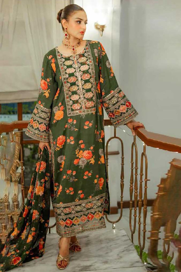 Winter - Luxury Silk - 3Pc Printed Dress