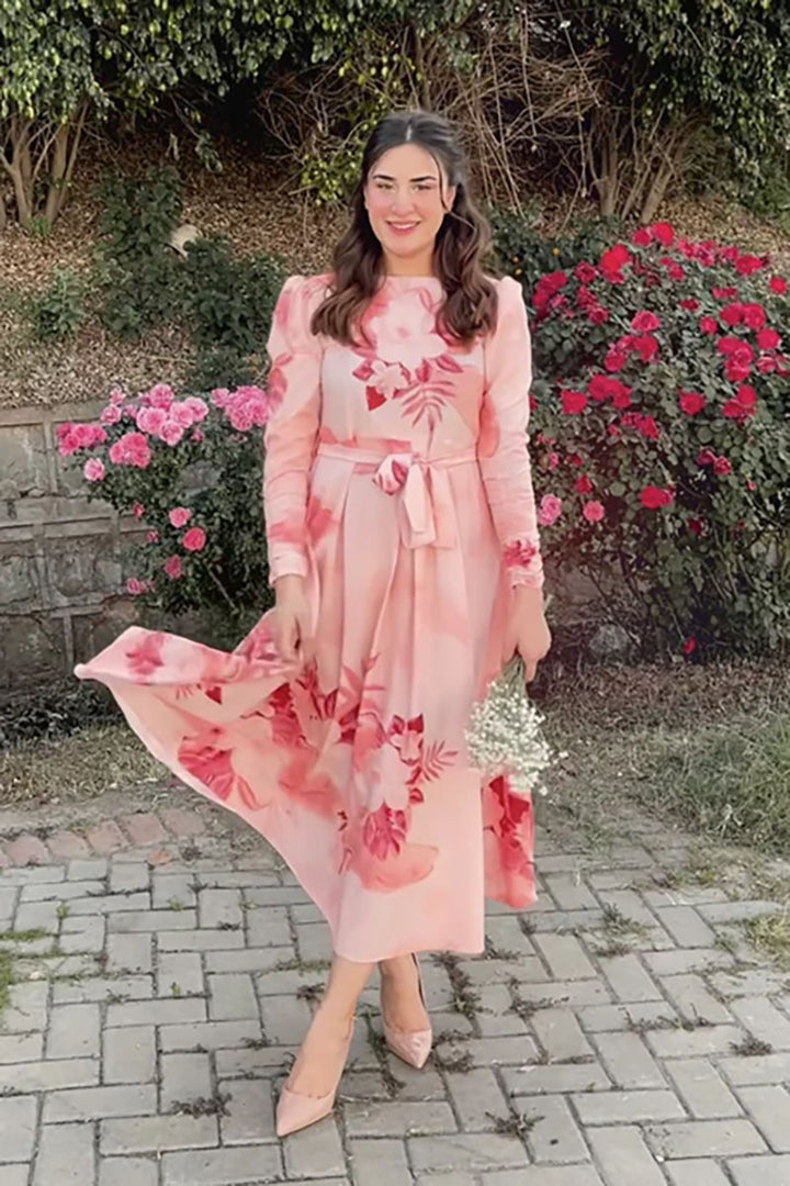 Winter - Vattern Pink - 2Pc Printed Dress