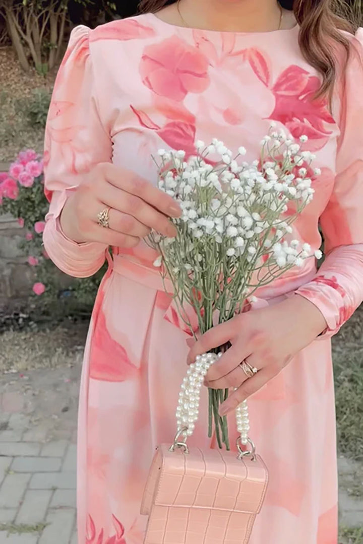 Winter - Vattern Pink - 2Pc Printed Dress