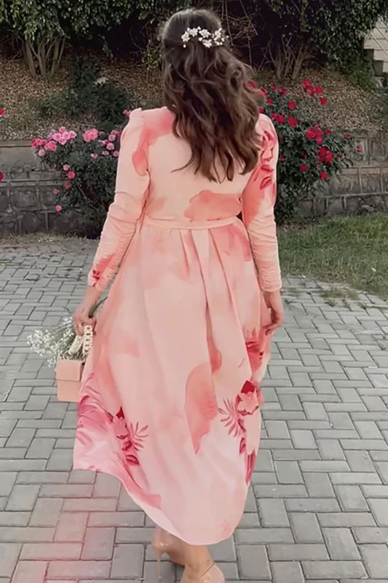 Winter - Vattern Pink - 2Pc Printed Dress