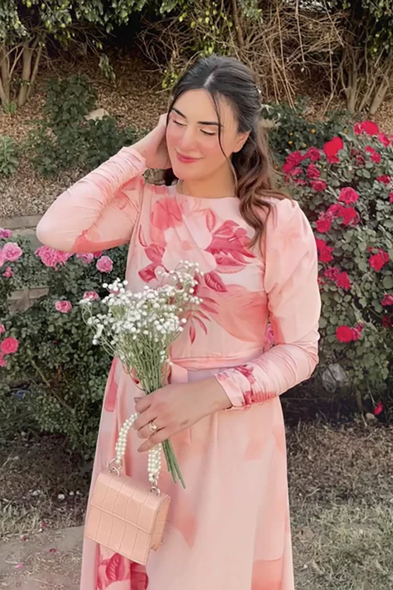 Winter - Vattern Pink - 2Pc Printed Dress