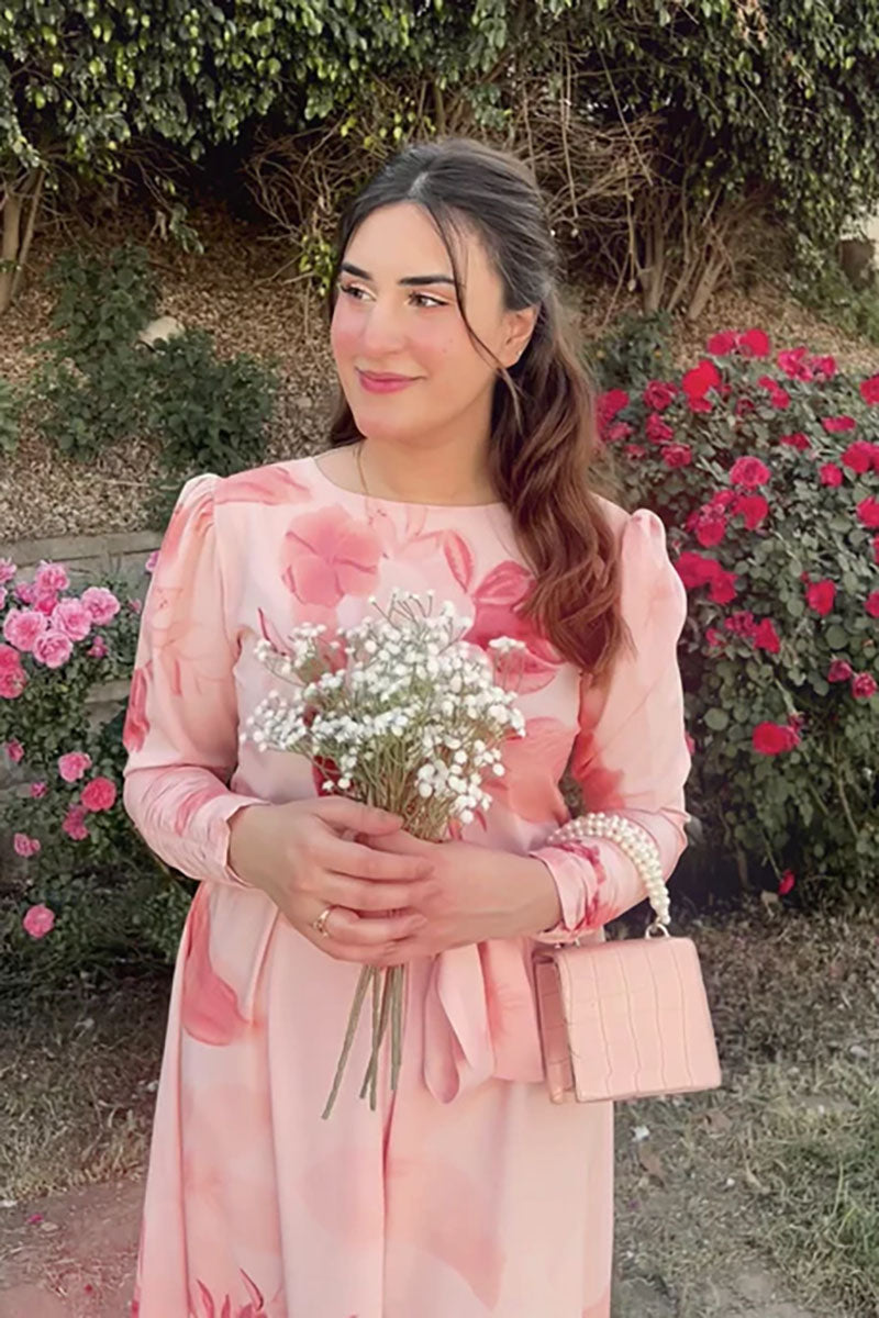 Winter - Vattern Pink - 2Pc Printed Dress