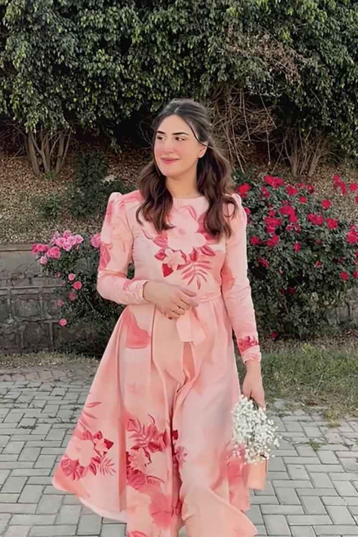 Winter - Vattern Pink - 2Pc Printed Dress