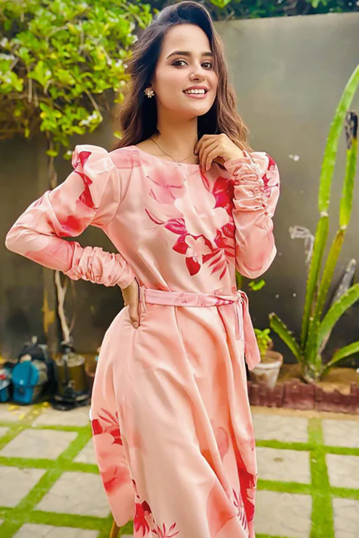 Winter - Vattern Pink - 2Pc Printed Dress