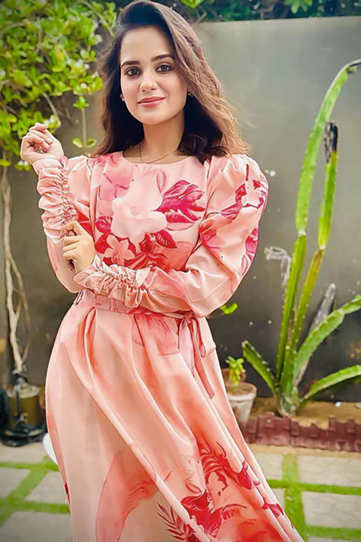 Winter - Vattern Pink - 2Pc Printed Dress