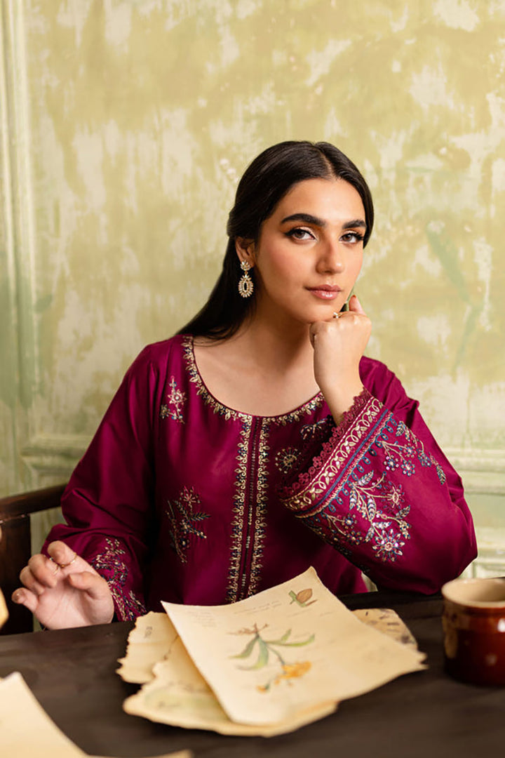 Winter - Viola - 2Pc Embroidered Dress