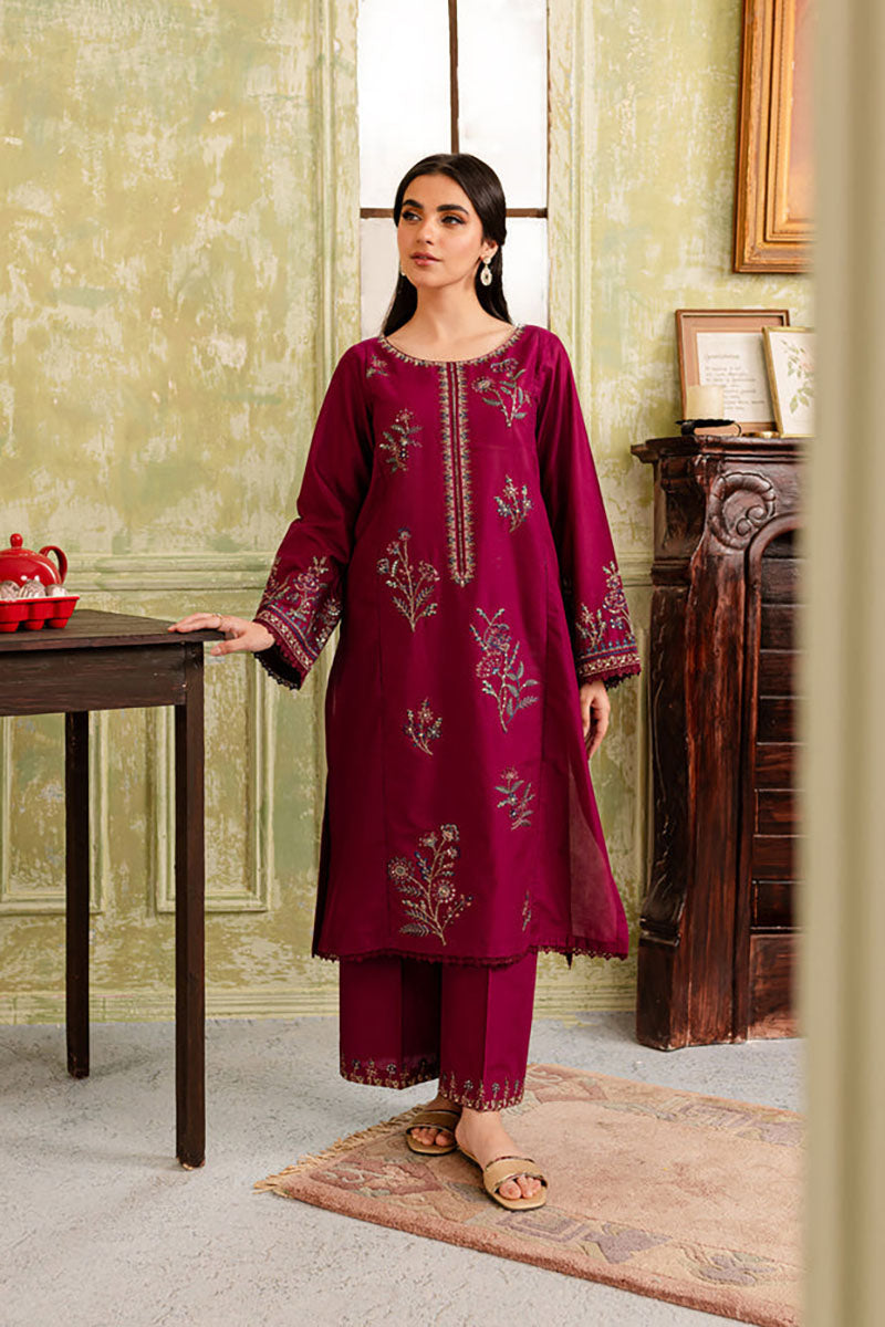 Winter - Viola - 2Pc Embroidered Dress