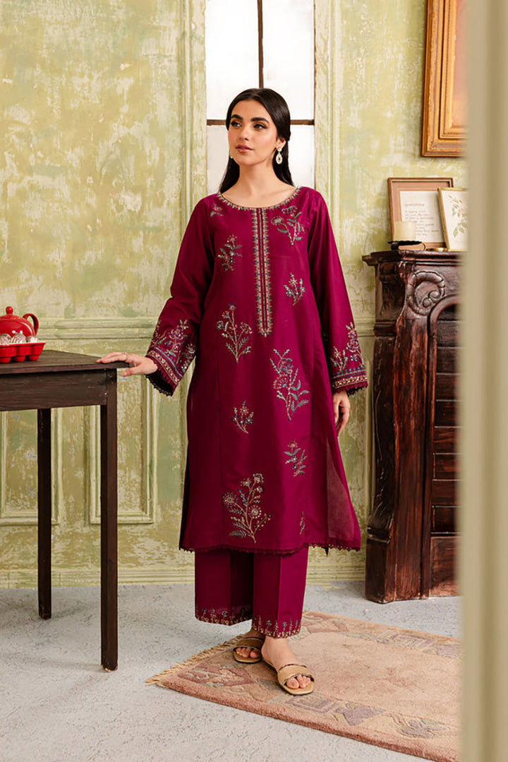 Winter - Viola - 2Pc Embroidered Dress
