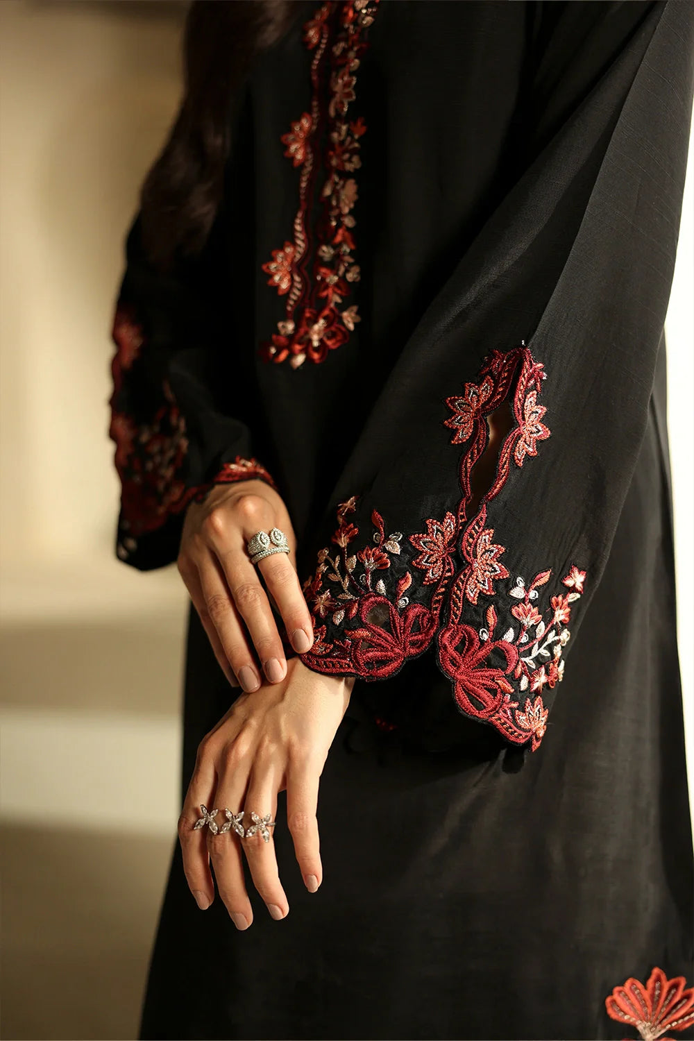 Black Rose - 3pc Embroidered Dress