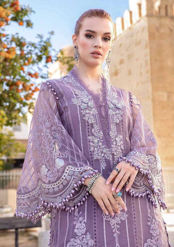 Luxury Lavender Embroidered 3PC DRESS